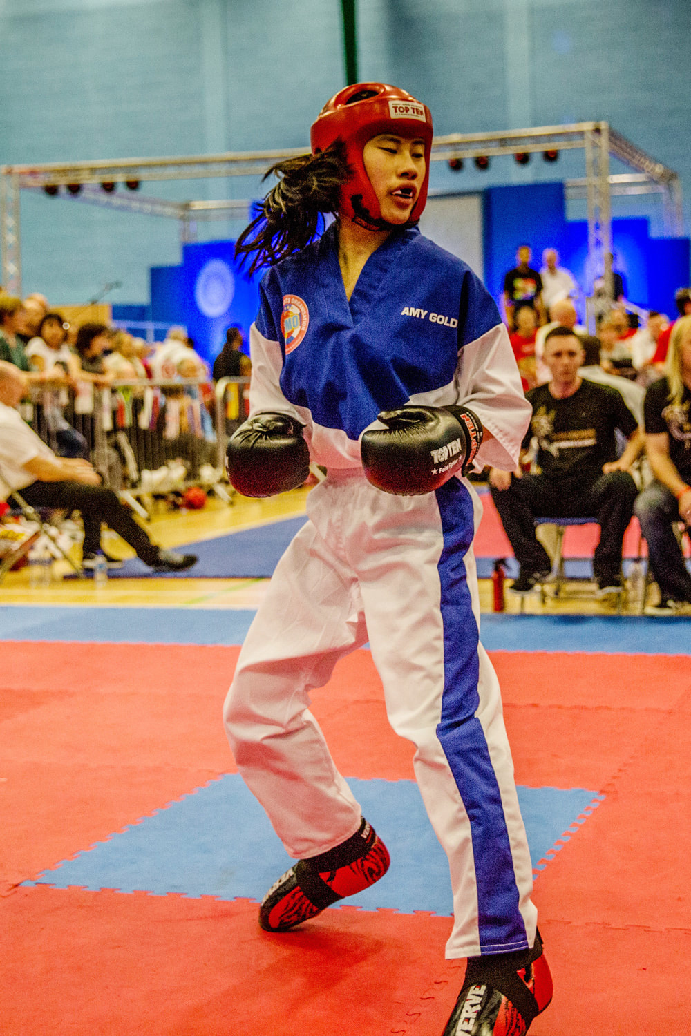 Amy Golder action shot from WMO World CHampionships held in Rugby, England 2015 where she won 3 Golds